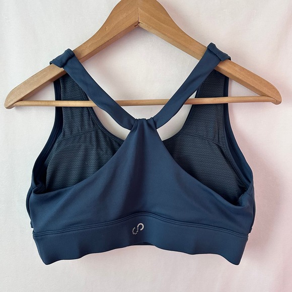 Curves N CombatBoots Sports Bra activewear athletic gym o-ring teal blue Large - Picture 4 of 5